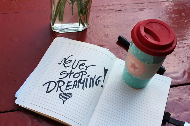 mug, motivation, dream, dreams, coffee, coffee cup, notes, notebook, writing, quote, development personal development, objective, rest, relaxation. MUS og medarbejderudvikling: Sådan forbereder I samtalen
